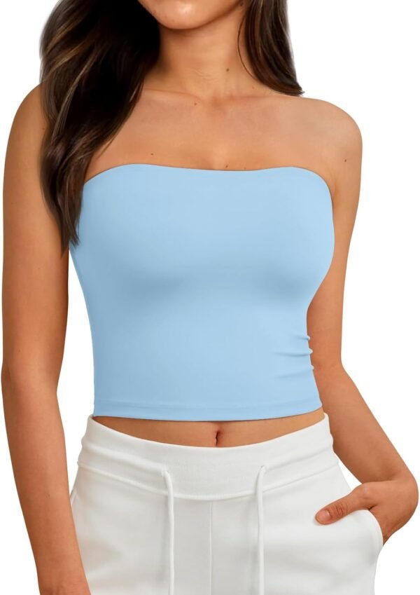 Tube Tops Strapless Crop Tops Basic Backless Sleeveless Bandeau Going Out Cute 2026 Summer Clothes