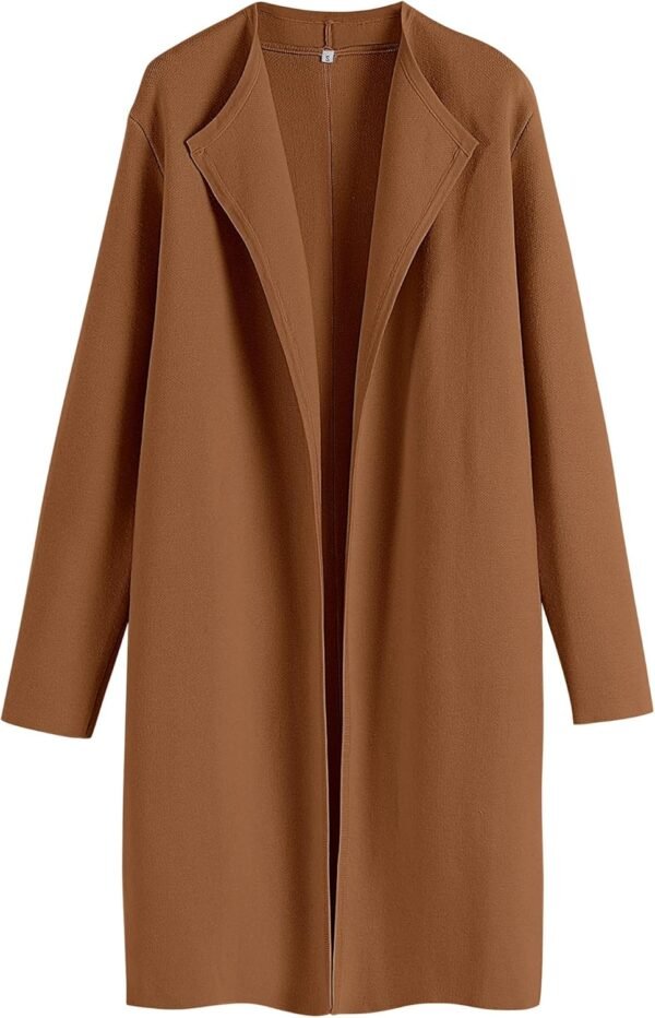 Women's Long Cardigans Sweater 2026 Fall Dressy Casual Lapel Knit Warm Trench Coatigan Oversized Blazer Jacket Coat